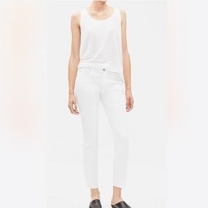 Eileen Fisher White Organic Cotton Stretch Skinny Jeans Pants, 2